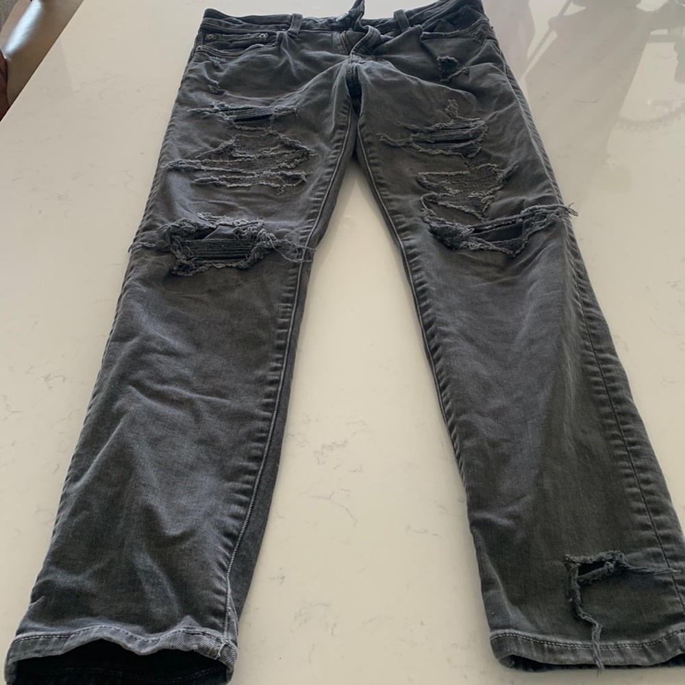 American Eagle “Ne(x)t Level Flex” Ripped Black Jeans Mens Size 28 x 30